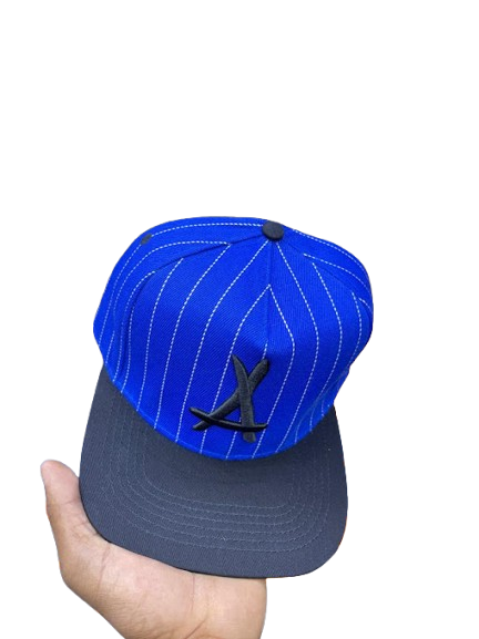 Atlanta Braves Stylized Script Pinstripe Snapback Cap – Royal Blue & Black